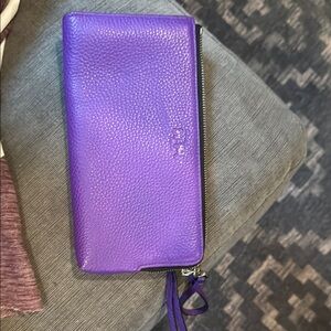 Coach Purple Wristlet Clutch